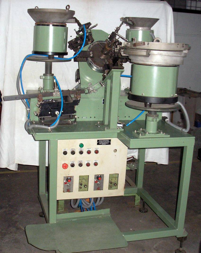 Assembly Machine consists of 3 vibratory bowl feed